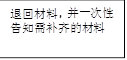 退回材料,并一次性告知需补齐的材料