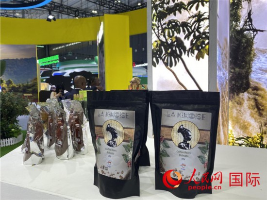 刚果(金)展台的咖啡。人民网 宋歌摄