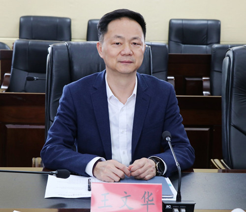 王文华与客商洽谈项目合作事宜